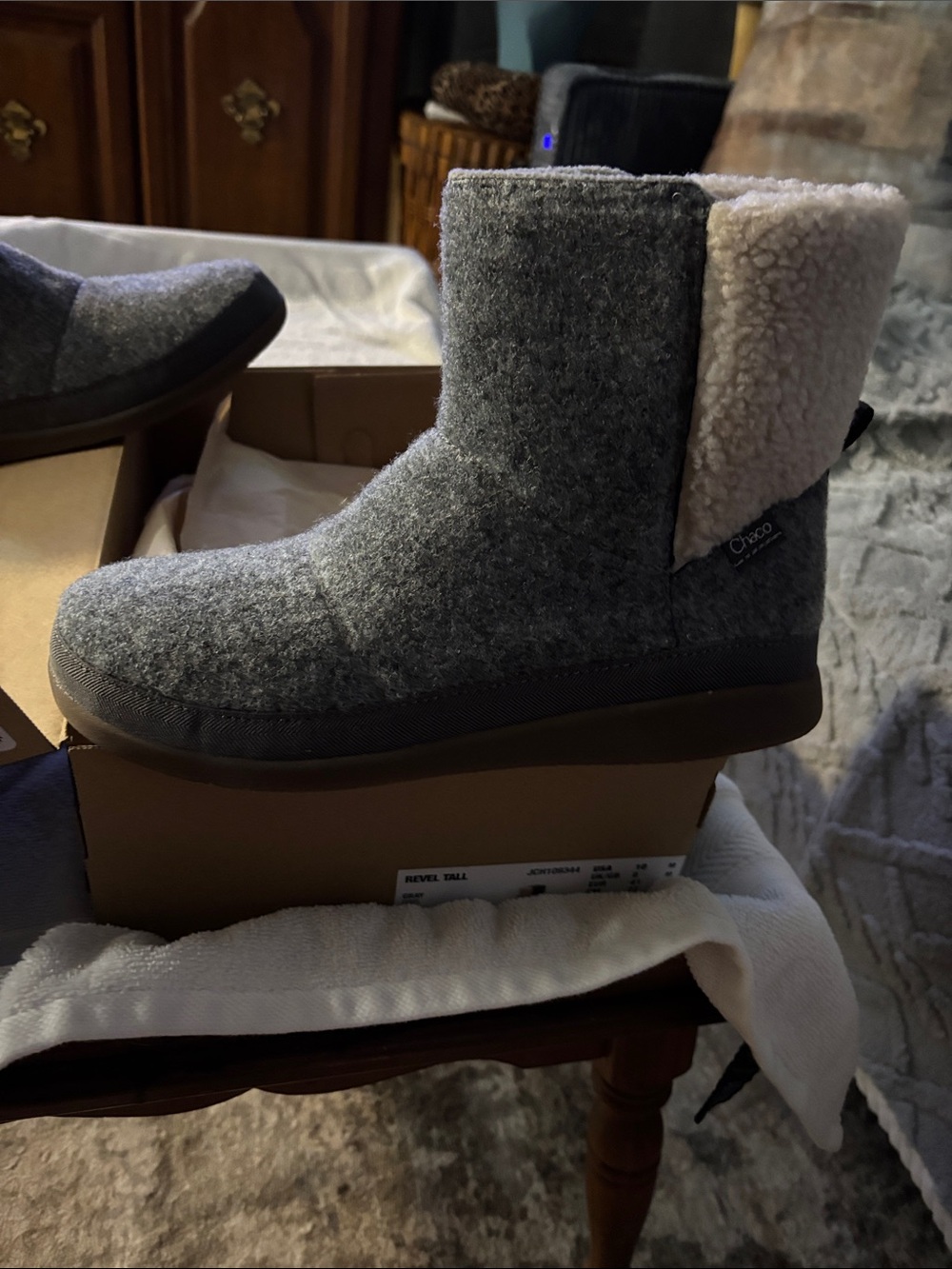 Chaco Gray Revel Tall Kids Boots - Picture 3 of 7